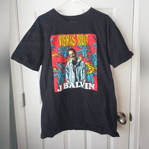 J Balvin Vibras Tour 2018 Concert T-Shirt Black Dinosaurs Reggaeton Size Size XL